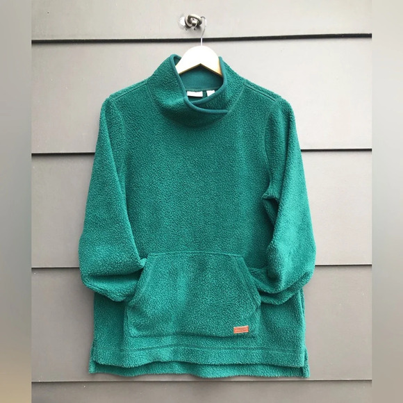 L.L. Bean Cozy Cottage Fleece with Shawl Collar - Green - M Petite - Picture 2 of 6